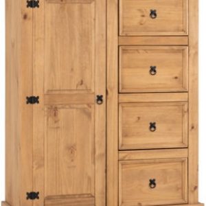 CORONA-1-DOOR-4-DRAWER-LOW-WARDROBE-DISTRESSED-WAXED-PINE-2020-100-101-020-01-311x400