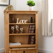 CORONA-1-DRAWER-BOOKCASE-DISTRESSED-WAXED-PINE-2020-300-306-004-08-303×400