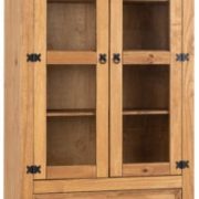 CORONA-2-DOOR-2-DRAWER-GLASS-DISPLAY-UNIT-DISTRESSED-WAXED-PINEGLASS-2020-400-406-004-01-211x400