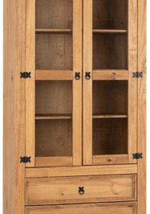 CORONA-2-DOOR-2-DRAWER-GLASS-DISPLAY-UNIT-DISTRESSED-WAXED-PINEGLASS-2020-400-406-004-01-211x400