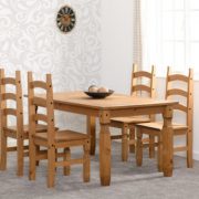 CORONA-5-DINING-SET-DISTRESSED-WAXED-PINE-2020-400-401-033-03-400×349
