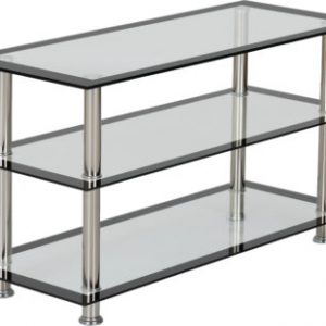 HARLEQUIN-TV-UNIT-CLEAR-GLASSBLACK-BORDERSILVER-2019-02-300-305-013-400x313