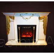 fireplace with fleur de leys