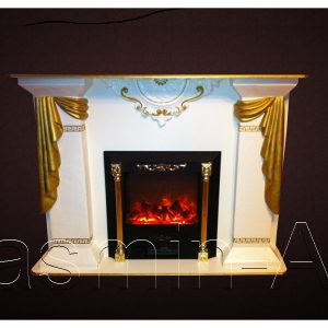 fireplace with fleur de leys