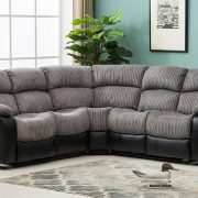jumbo cord corner recliner grey