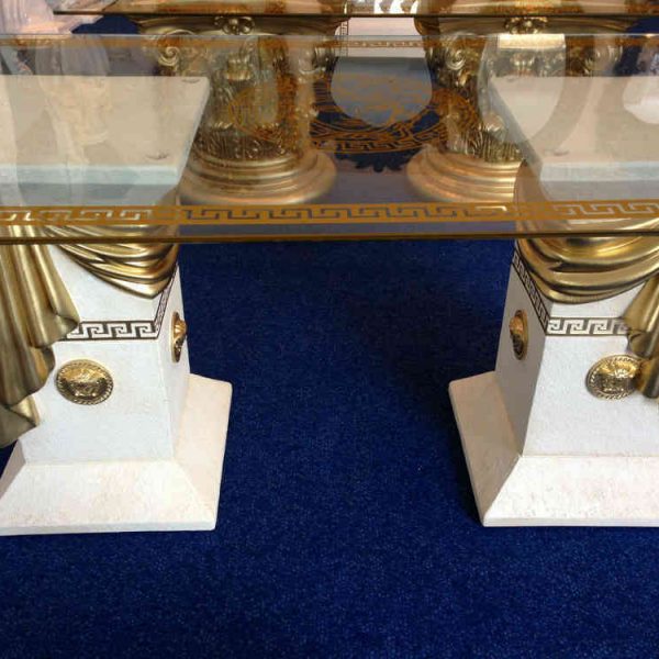 versace gold ribbon coffee table