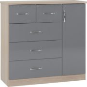 NEVADA-5-DRAWER-LOW-WARDROBE-GREY-GLOSSLIGHT-OAK-EFFECT-VENEER-2020-01-100-101-103-400x395