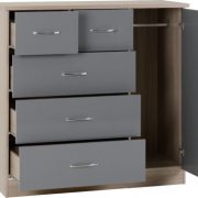 NEVADA-5-DRAWER-LOW-WARDROBE-GREY-GLOSSLIGHT-OAK-EFFECT-VENEER-2020-02-100-101-103-400×357