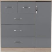NEVADA-5-DRAWER-LOW-WARDROBE-GREY-GLOSSLIGHT-OAK-EFFECT-VENEER-2020-03-100-101-103-400×390