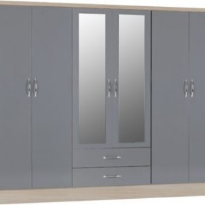 NEVADA-6-DOOR-2-DRAWER-WARDROBE-GREY-GLOSSLIGHT-OAK-EFFECT-VENEER-100-101-109-01-400x331
