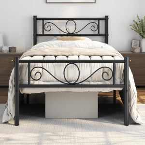3ft black metal bedframe 1